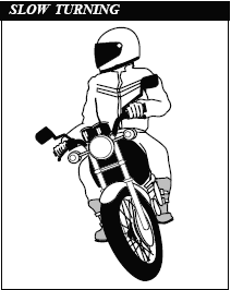 Yalnızca motosikleti dengeli bir şekilde yatırarak kendi vücudunuzu düz,sabit tutarak motoru döndürme manevrası